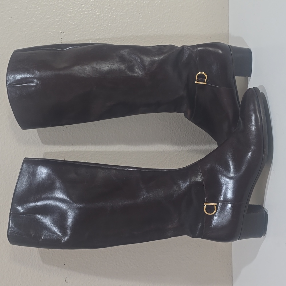🌾 SALVATORE FERRAGAMO HIGH KNEE HEEL BOOTS